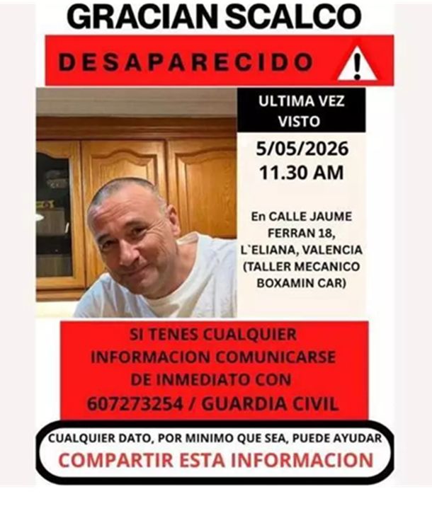 Preocupación por un argentino desaparecido en España Preocupación por un argentino desaparecido en España