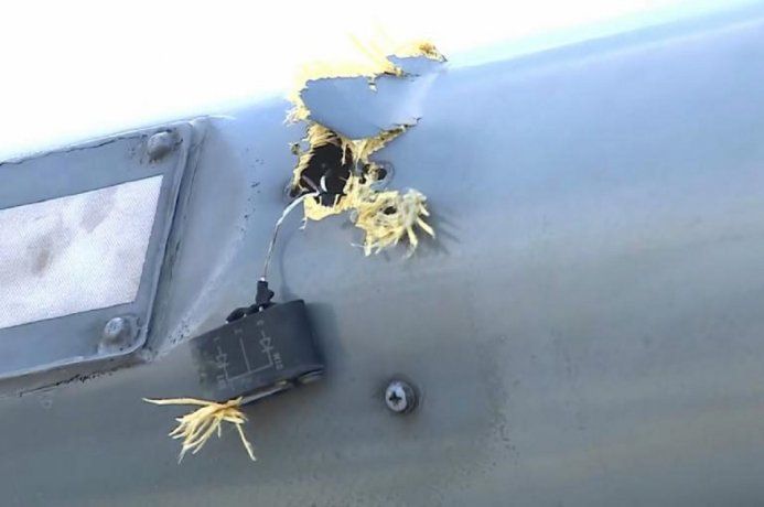 Fotos del helicóptero de Iván Duque después del atentado