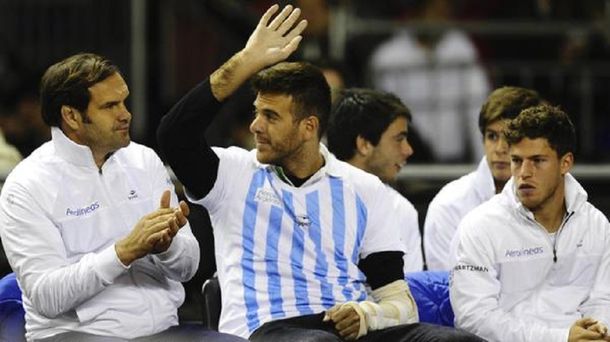 Del Potro dijo presente en el partido de doble de la Copa Davis