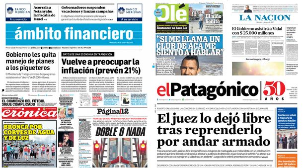 Tapas de diarios del 4 de enero de 2017