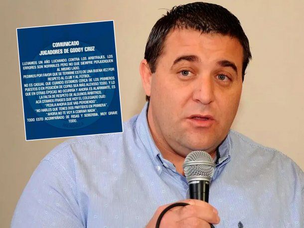 Toviggino respondió con ironía a jugadores de Godoy Cruz por criticar a los árbitros