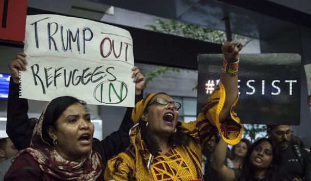 Refugiados contra la medida tomada por Trump