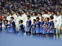 El Himno Nacional Argentino en la previa al amistoso contra Islandia.&nbsp;