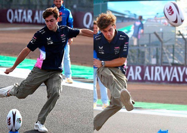 Franco Colapinto, a Los Pumas: el video viral pateando un tiro libre de rugby