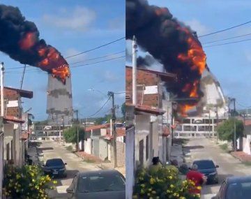 Un voraz incendio arrasó con la megaimagen de la Virgen de Fátima en construcción