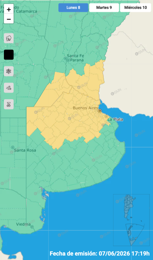 Alerta amarilla por lluvias hoy en el AMBA. Alerta amarilla por lluvias hoy en el AMBA.