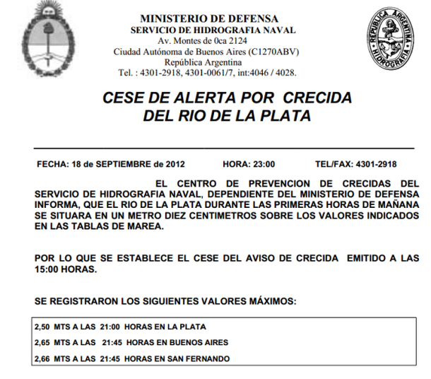 Sudestada: cesó la alerta por la crecida del Río de la Plata