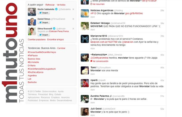 Los usuarios de Movistar hicieron catarsis a través de Twitter