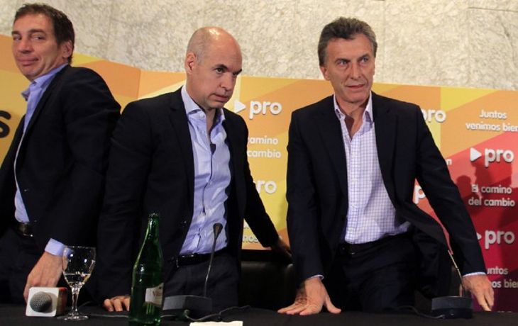 Santilli, Rodríguez Larreta y Macri.