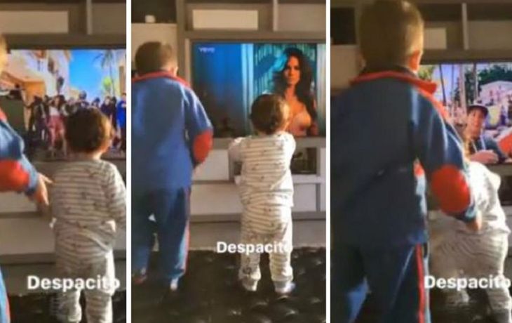 Los hijos de Messi bailando