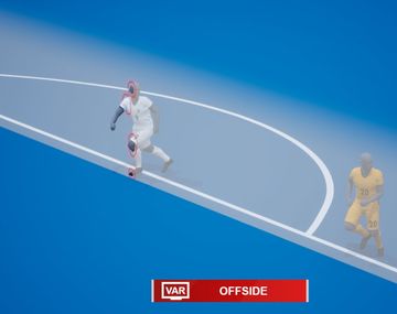 Así sería el offside automatizado que se implementará en la Supercopa de Europa.&nbsp;