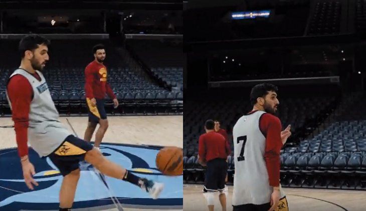 Desde mitad de cancha y con el pie: el triple de Campazzo que es viral