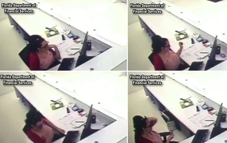 Una empleada fue filmada mientra simulaba un accidente en su trabajo