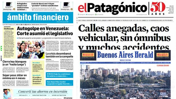 Mirá las tapas de los diarios