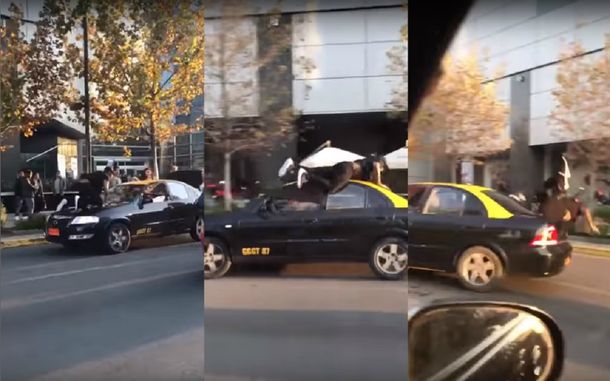 El taxista atropelló al peatón que quiso detenerlo