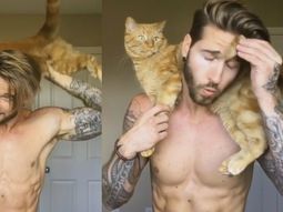 Hizo gimnasia con su gato y es furor en Facebook