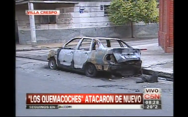 Los quemacoches atacaron de nuevo en Villa Crespo