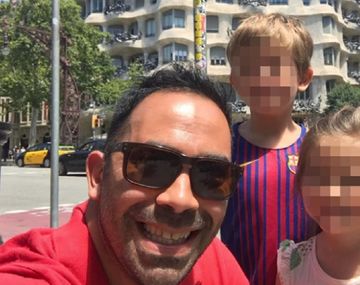 Luchas Heredia con sus hijos de 3 y 7 años