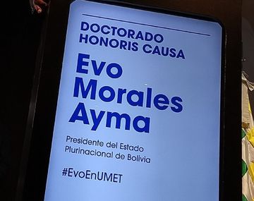 Evo Morales en la UMET - Crédito:&nbsp;@UMETeduar