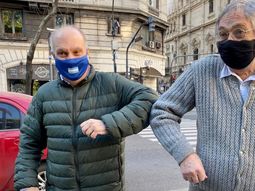 Marcha anticuarentena: Hern&aacute;n Lombardi y Luis Brandoni