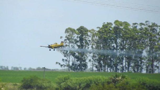Un avión fumigó cerca de una casa