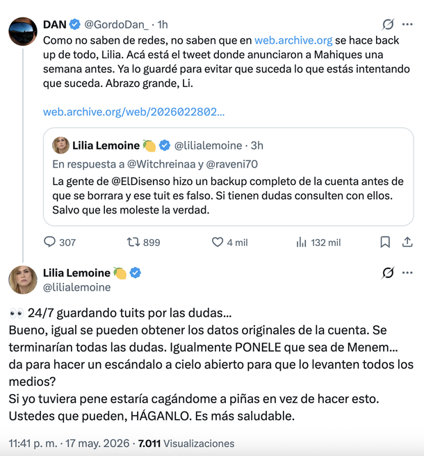 Lilia Lemoine y Gordo Dan se cruzaron en X y explota la interna libertaria. Lilia Lemoine y Gordo Dan se cruzaron en X y explota la interna libertaria.
