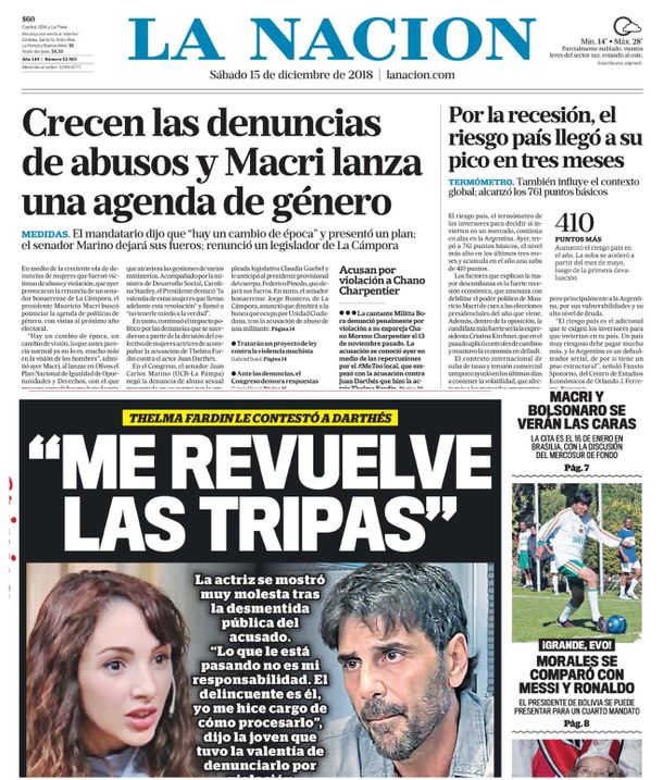 Tapas de diarios del sábado 15 de diciembre de 2018