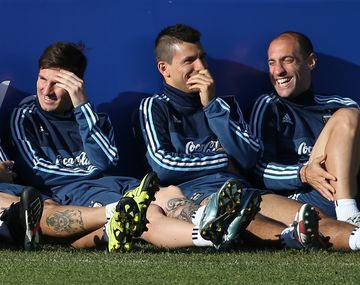 Risas y buen clima en el entrenamiento