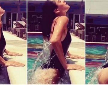 El video sexy de Tini Stoessel saliendo de una pileta