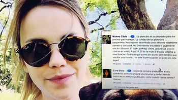 Este es el comentario que publicó la mujer en la fanpage del restaurante Este es el comentario que publicó la mujer en la fanpage del restaurante