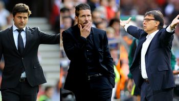 Los entrenadores argentinos Gerardo Martino, Diego Simeone y Mauricio Pochettino son candidatos a ganar el premio a mejor director técnico del año de la FIFA. Los entrenadores argentinos Gerardo Martino, Diego Simeone y Mauricio Pochettino son candidatos a ganar el premio a mejor director técnico del año de la FIFA.