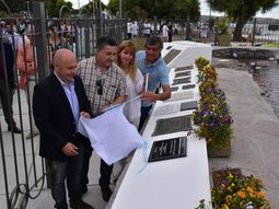 El intendente de Puerto Madryn, Ricardo Sastre, reinauguró el Monumento a la Gesta Galesa, que fue restaurado luego de las roturas que sufrió durante la tormenta de enero pasado.