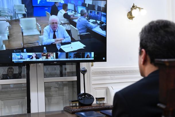 Videoconfernecia de Gin&eacute;s Gonz&aacute;lez Garc&iacute;a con Sergio Massa por el coronavirus - Cr&eacute;dito:&nbsp;@SergioMassa