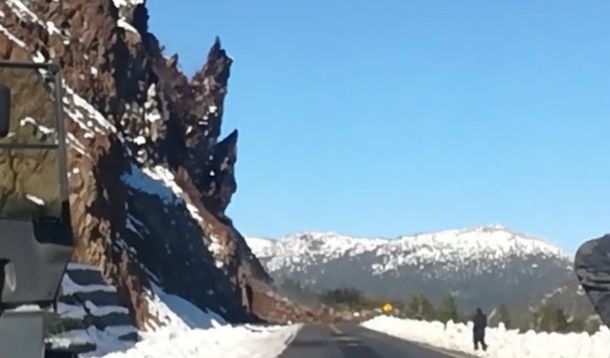 VIDEO: El impresionante desprendimiento de rocas sobre la ruta 40