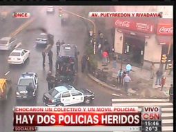 Chocaron un colectivo y un patrullero: hay varios heridos