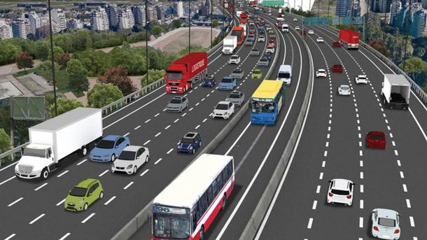 Reducirán la velocidad máxima en la Autopista 25 de Mayo por las obras del Metrobus