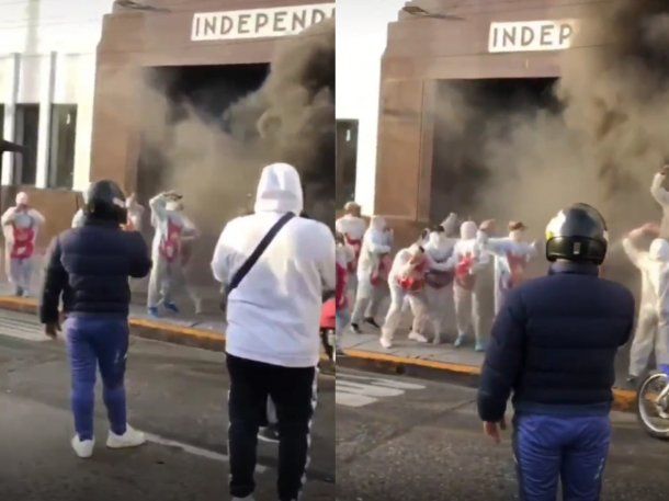 El fantasma de la B llegó a la sede de Independiente: la cargada de los hinchas de Racing