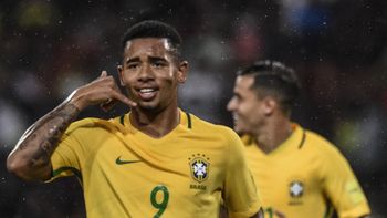 Gabriel Jesús celebra el primer tanto de Brasil ante Venezuela en Mérida por Eliminatorias Gabriel Jesús celebra el primer tanto de Brasil ante Venezuela en Mérida por Eliminatorias