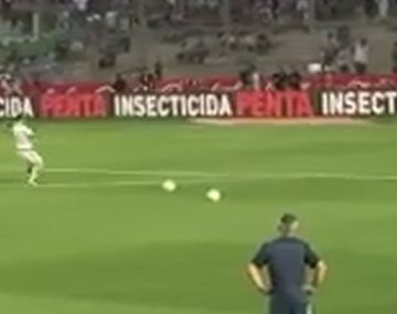 El hincha grabó el momento justo del terrible golazo desde la tribuna