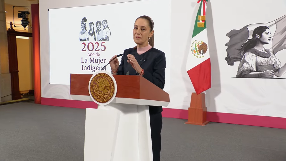 Claudia Sheinbaum en la Mañanera del Pueblo de este miércoles.