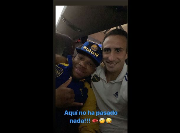 Acá no ha pasado nada : Carlos Izquierdoz publicó una foto con Frank Fabra
