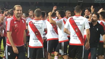 La camiseta de River con la que celebró el título La camiseta de River con la que celebró el título