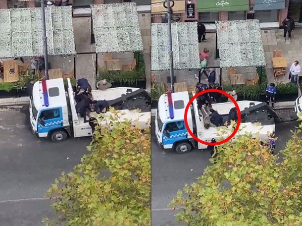 La Plata: una mujer se atrincheró arriba de una grúa para que no le lleve el auto