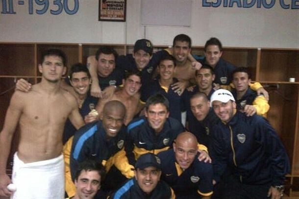El festejo íntimo de Boca luego del triunfo ante Nacional