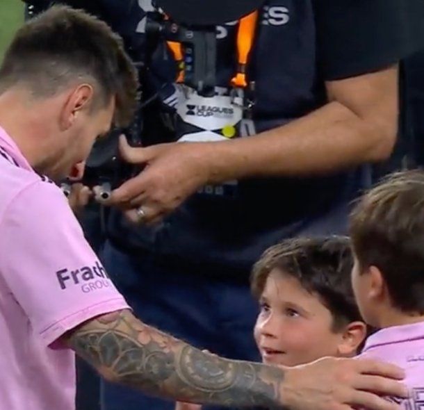 El momento viral de Lionel Messi y su hijo Mateo en los festejos del Inter Miami
