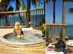 la foto con doble mensaje de luli salazar mostrando la cola: despidiendo este paisaje divino la foto con doble mensaje de luli salazar mostrando la cola: despidiendo este paisaje divino