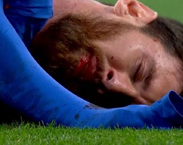 El rosarino quedó tendido en el césped del Santiago Bernabeu