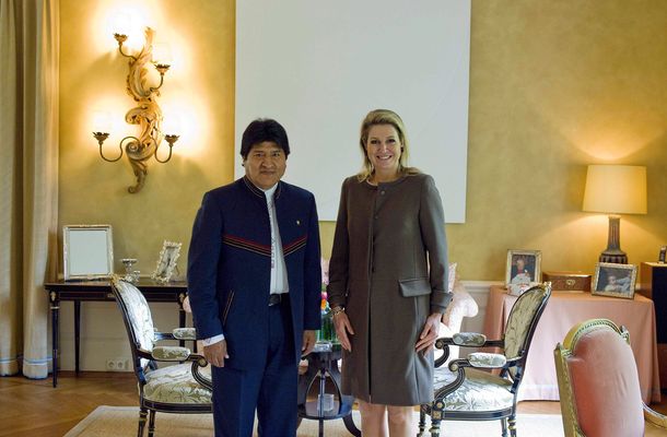 Evo Morales visitó este miércoles a Máxima Zorreguieta