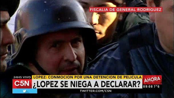 López llegó a la fiscalía de General Rodríguez para ser indagado