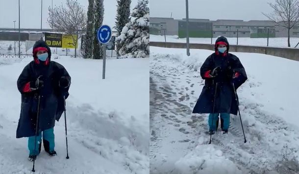 Madrid bajo nieve: la odisea de una enfermera para llegar a su trabajo